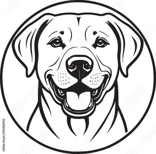Happy Labrador Dog Circle Vector Illustration Graphic