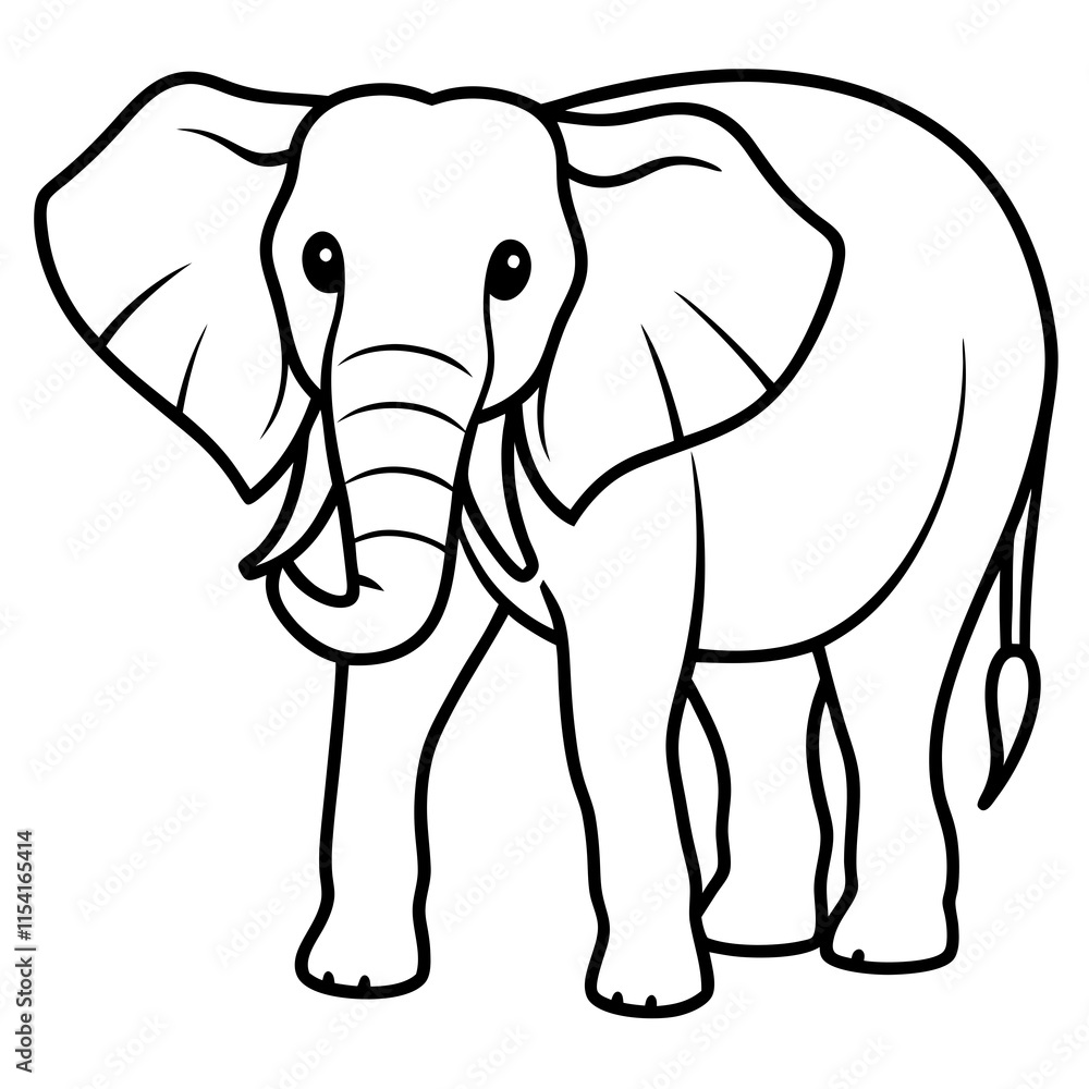 Elephant Silhouette on White Background Elephant Silhouette on White Background