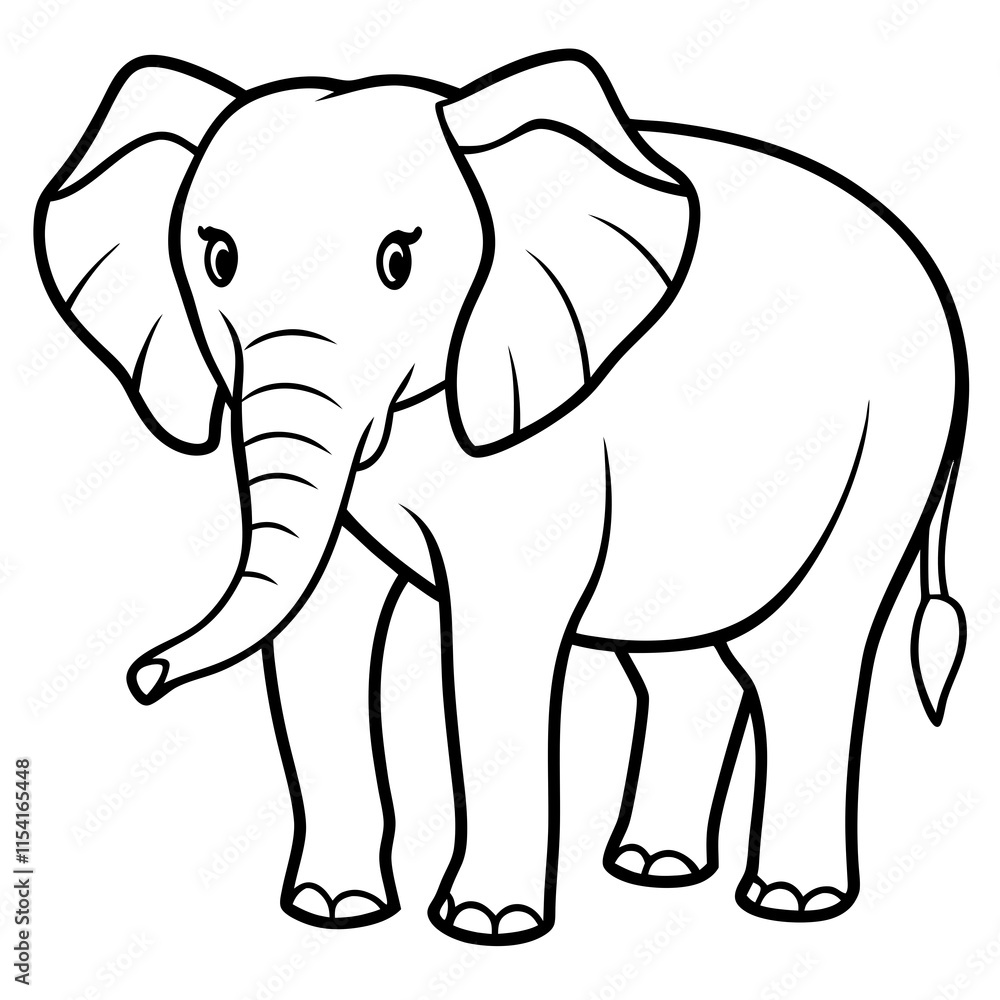 Elephant Silhouette on White Background Elephant Silhouette on White Background