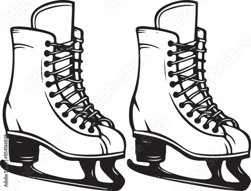 Ice Skate Boots Set Vector Illustration Graphic