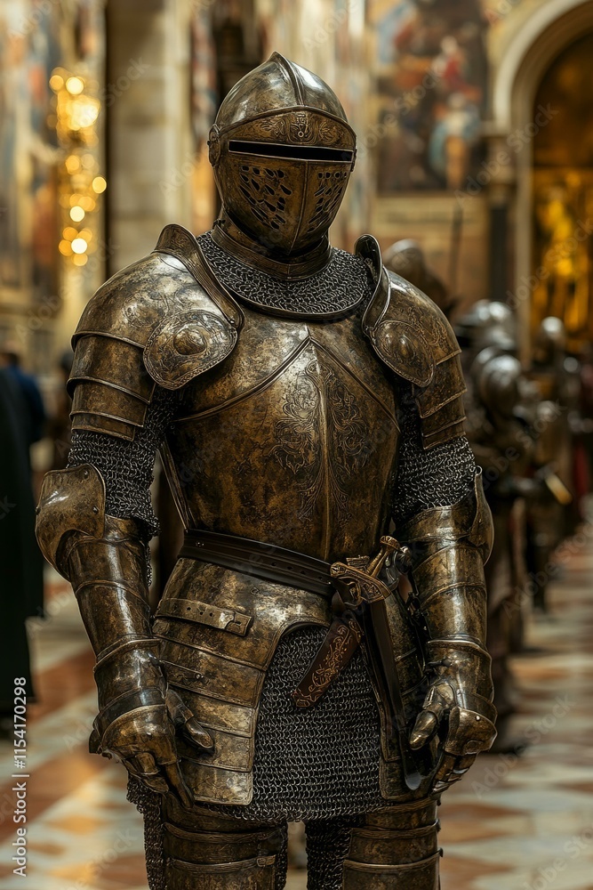 Medieval Knight Armor Display in Museum Medieval Knight Armor Display in Museum