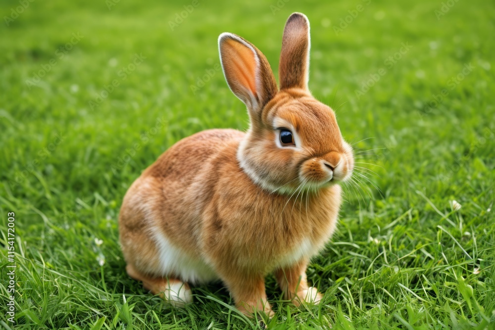 there is a small rabbit that is sitting in the grass there is a small rabbit that is sitting in the grass