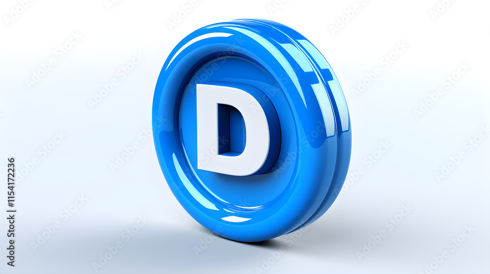 Digital Design Button: Sleek Blue DD Button for Modern App or Website