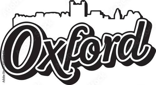 Oxford Skyline Vector Illustration Graphic