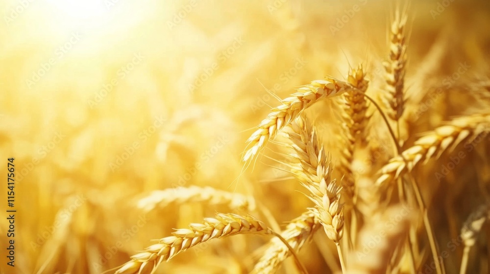 Golden Wheat Field Under Bright Light Golden Wheat Field Under Bright Light