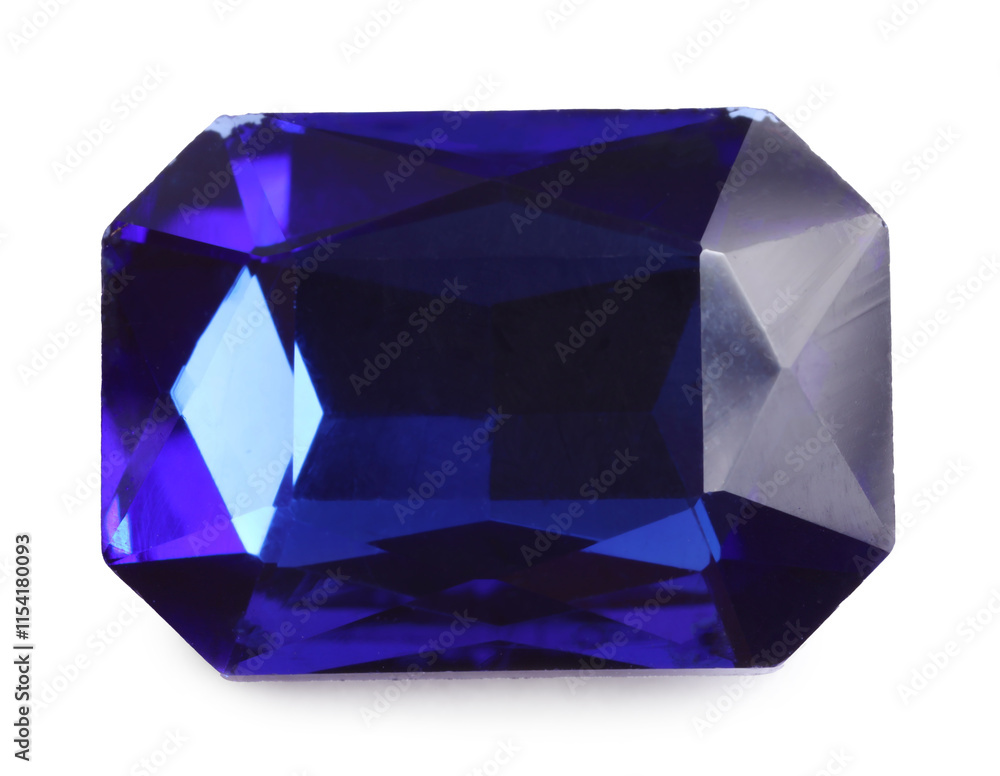 One violet shiny gemstone isolated on white One violet shiny gemstone isolated on white