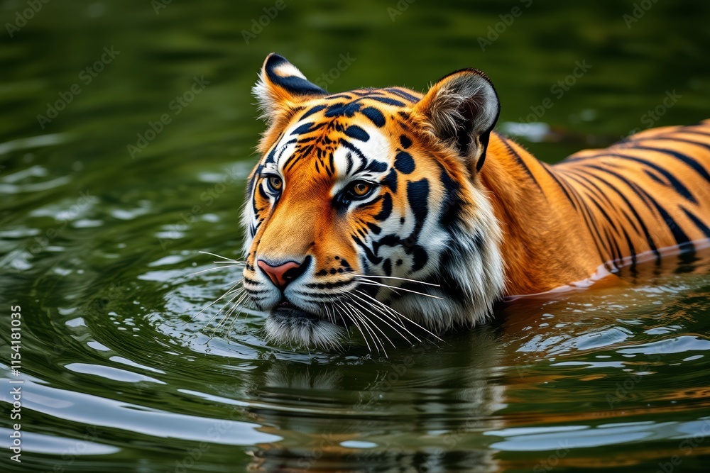 there is a tiger that is swimming in the water there is a tiger that is swimming in the water