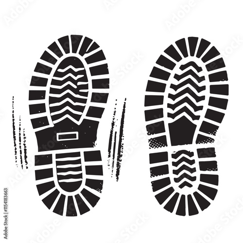 Shoes footprints Illustration isolated on white