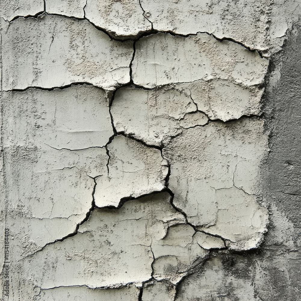 White wall with cracks and peeling paint, showing signs of wear and neglect. White wall with cracks and peeling paint, showing signs of wear and neglect.