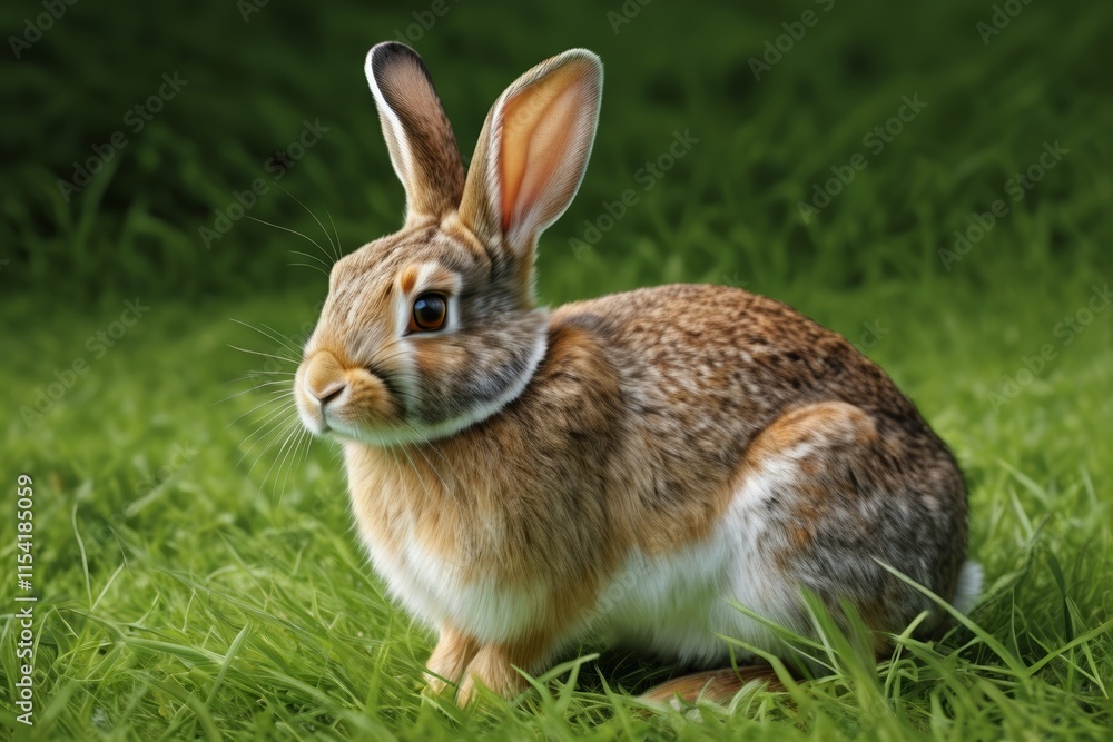 there is a rabbit that is sitting in the grass there is a rabbit that is sitting in the grass