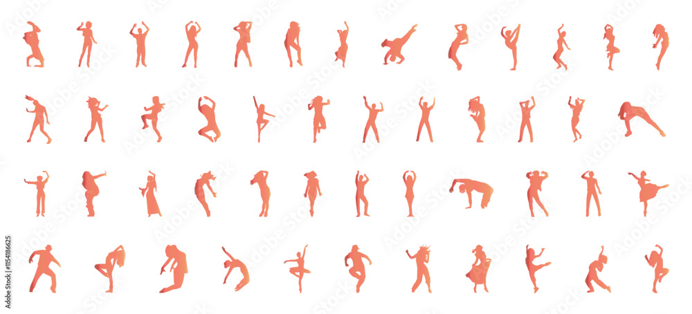Acrobatic move and pose icon set Acrobatic move and pose icon set
