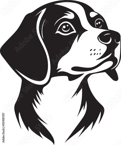 Stylized Beagle Dog Emblem Vector Illustration Graphic