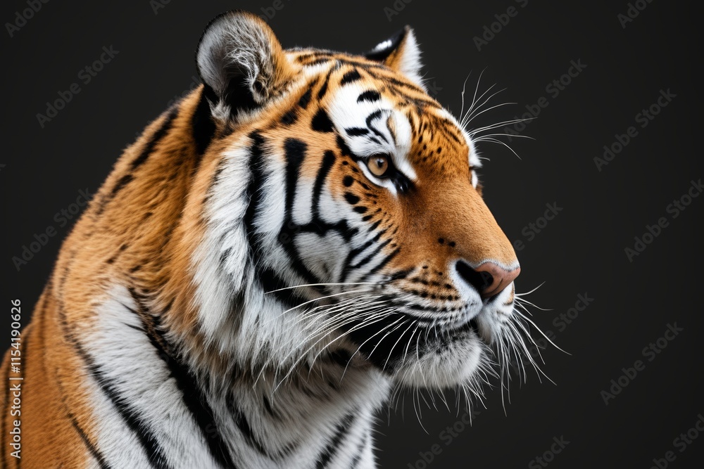 there is a tiger that is looking to the side there is a tiger that is looking to the side