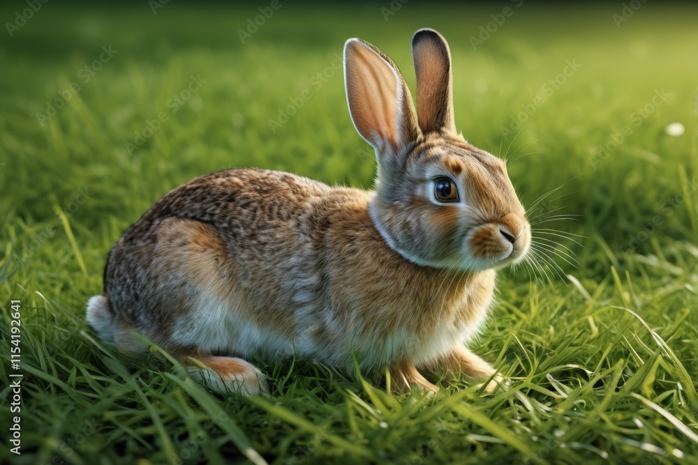 there is a rabbit that is sitting in the grass there is a rabbit that is sitting in the grass