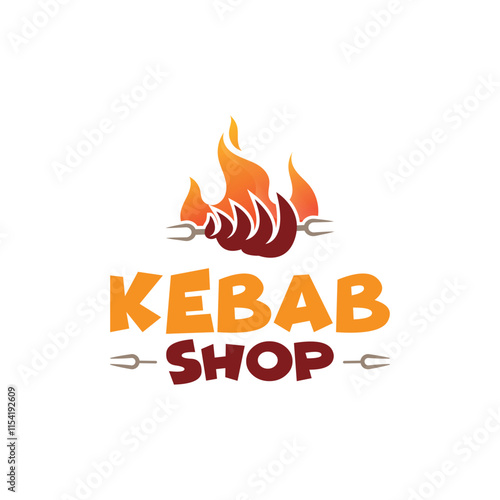 Kebab shop logo design, Logo design for doner kebab shop, Restaurant logo, Premium Quality Emblems, Cooking logo, photo