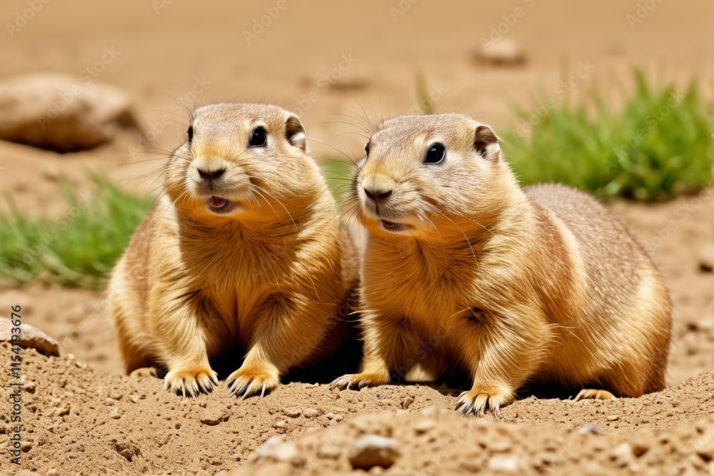 there are two small animals sitting on the ground together there are two small animals sitting on the ground together