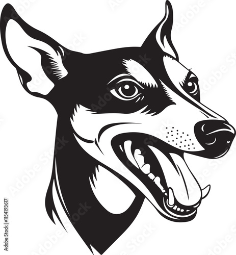 Whippet Dog Head Stylized Vector Illustration Graphic