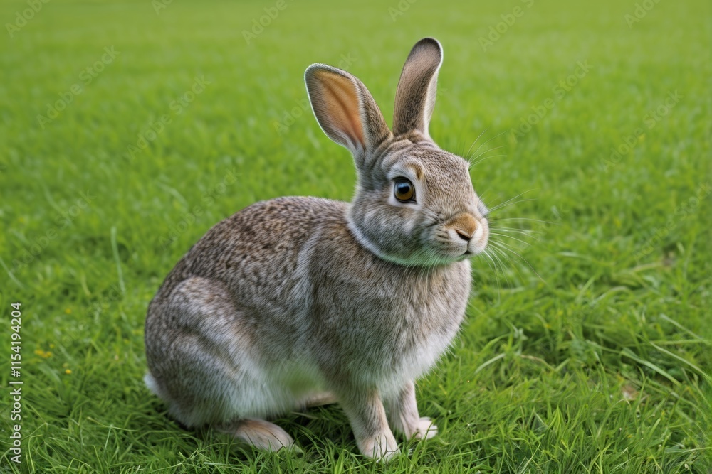 Fototapeta premium there is a rabbit that is sitting in the grass