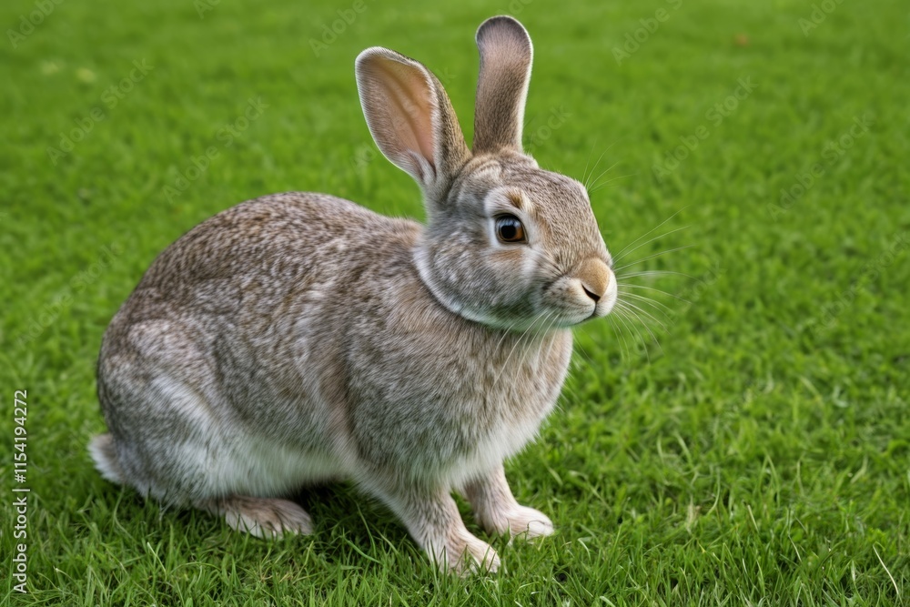Fototapeta premium there is a rabbit that is sitting in the grass