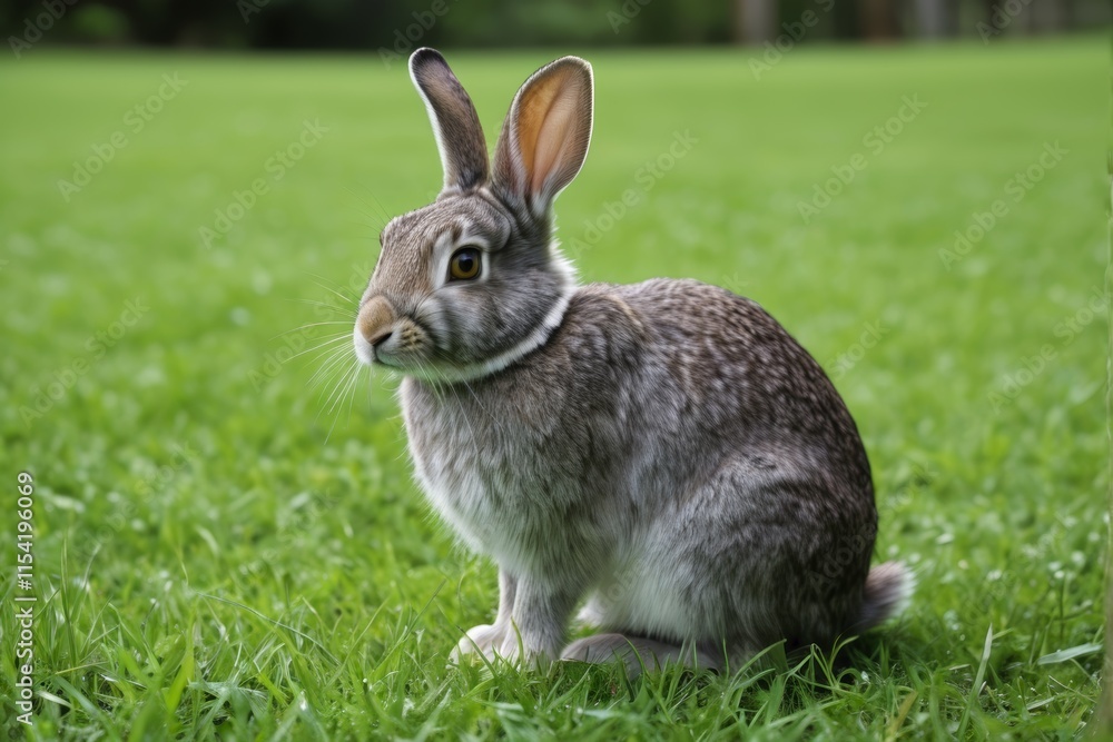 there is a rabbit that is sitting in the grass there is a rabbit that is sitting in the grass
