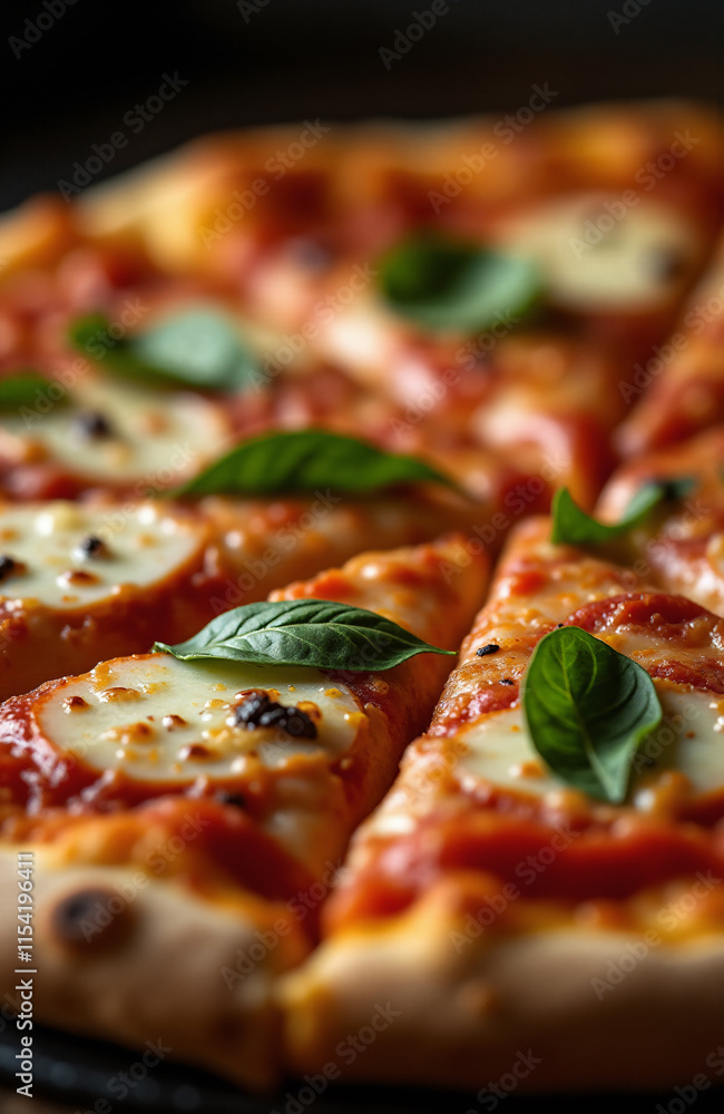 Italian pizza with tomatoes and cheese close-up Italian pizza with tomatoes and cheese close-up