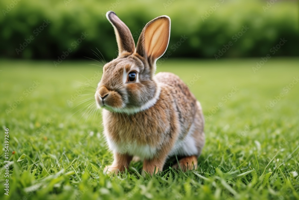 there is a rabbit that is standing in the grass there is a rabbit that is standing in the grass