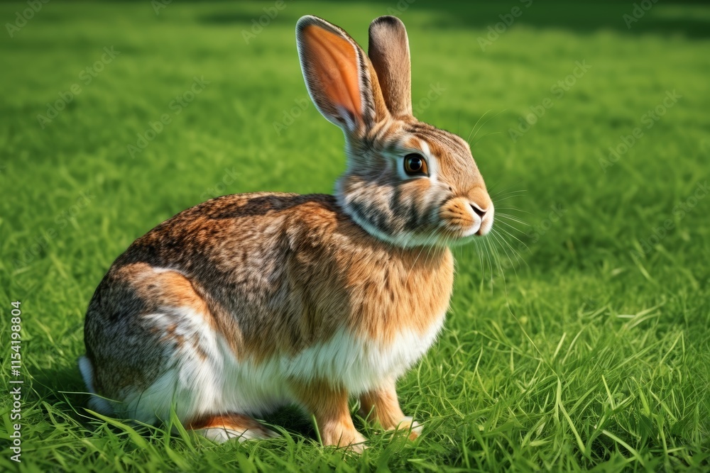 Fototapeta premium there is a rabbit that is sitting in the grass