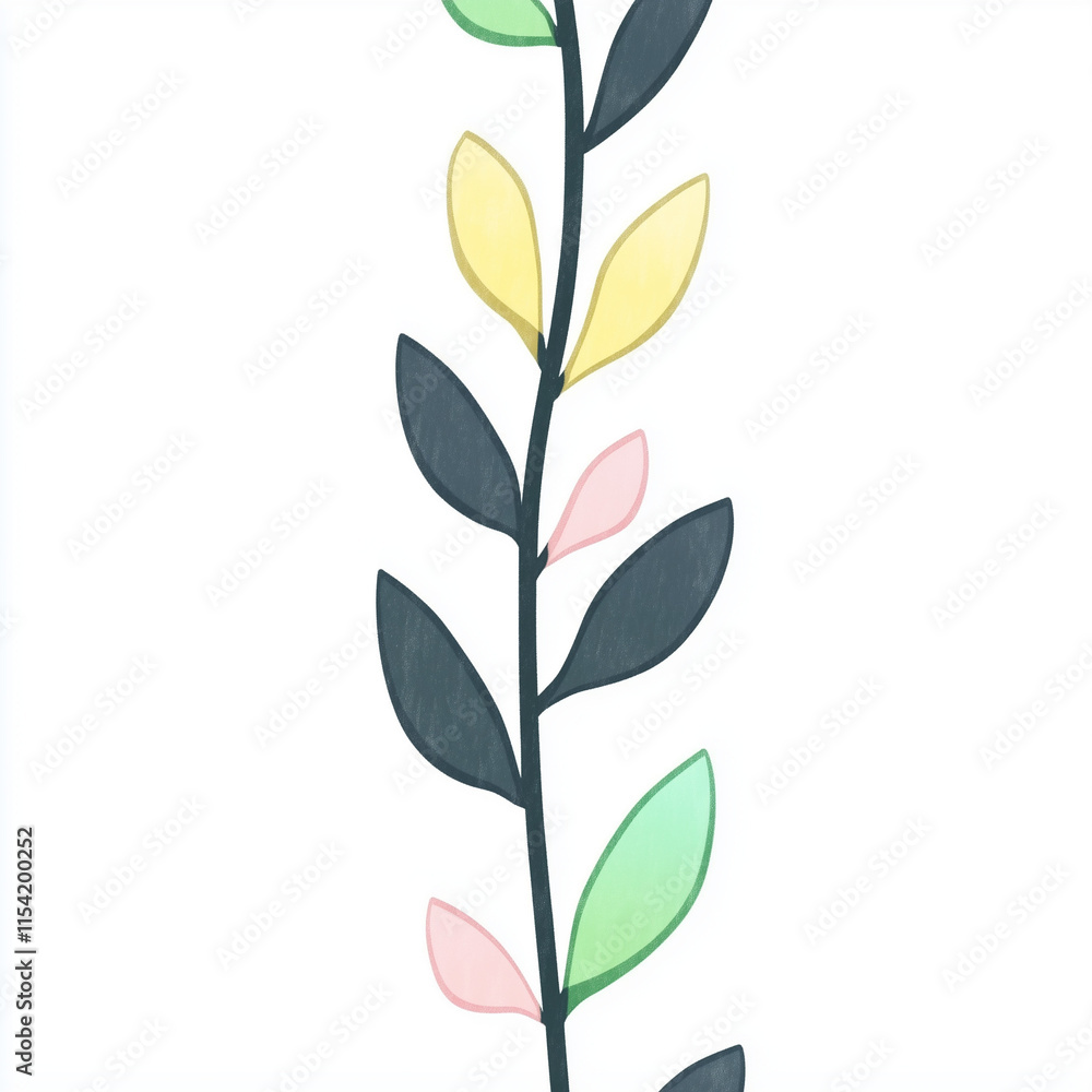 Cute minimalistic plant illustration on white background, vector style Cute minimalistic plant illustration on white background, vector style