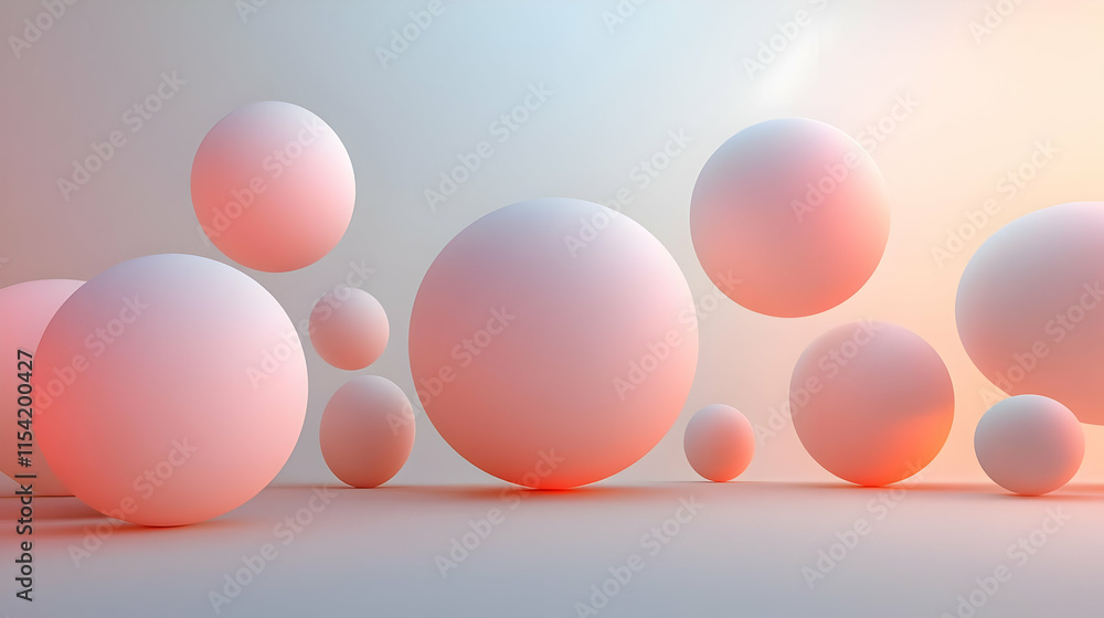 Abstract 3D Render Pastel Sphere Background Abstract 3D Render Pastel Sphere Background