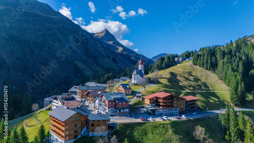 The Village of Damüls in the Bregenzerwald Valley, State of Vorarlberg, Austria