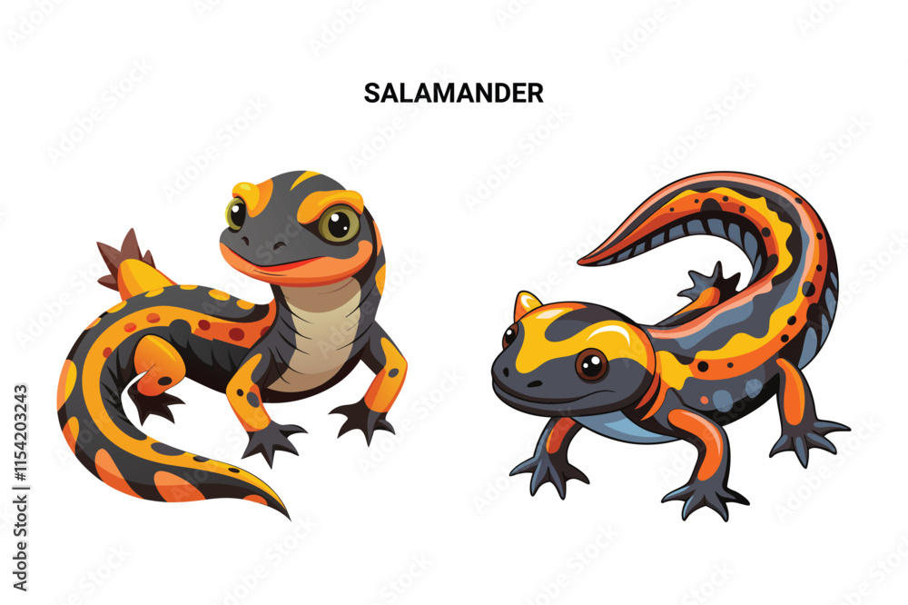 Customizable Salamander Isolated Vector Illustration Customizable Salamander Isolated Vector Illustration