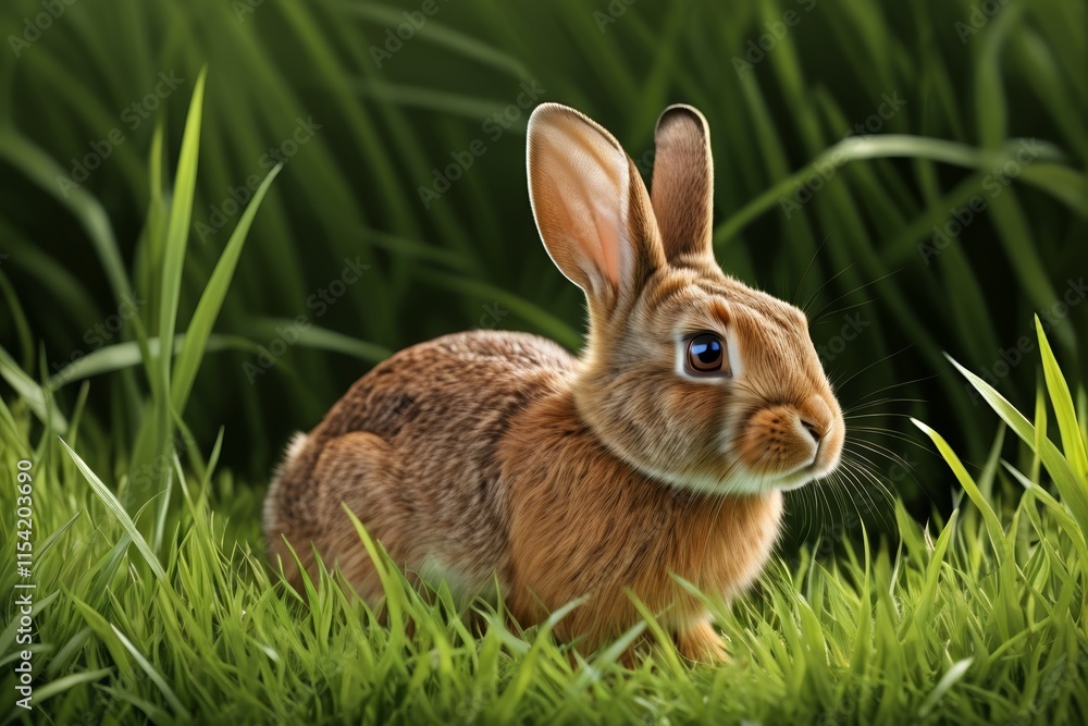 there is a rabbit that is sitting in the grass there is a rabbit that is sitting in the grass