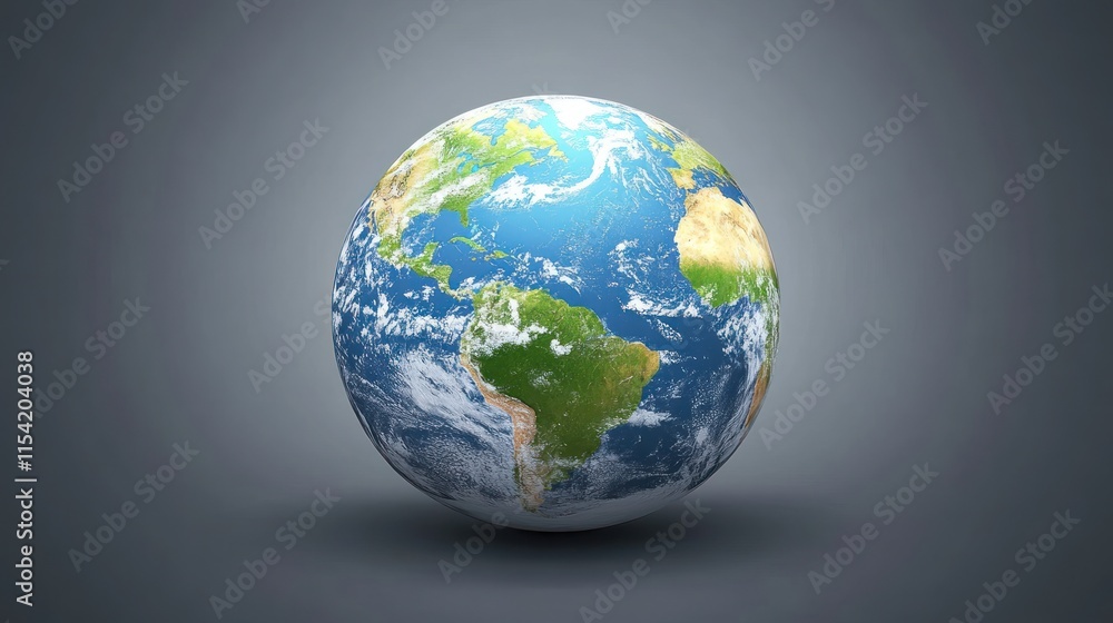 A beautiful representation of Earth highlighting its continents and oceans with rich colors and textures A beautiful representation of Earth highlighting its continents and oceans with rich colors and textures