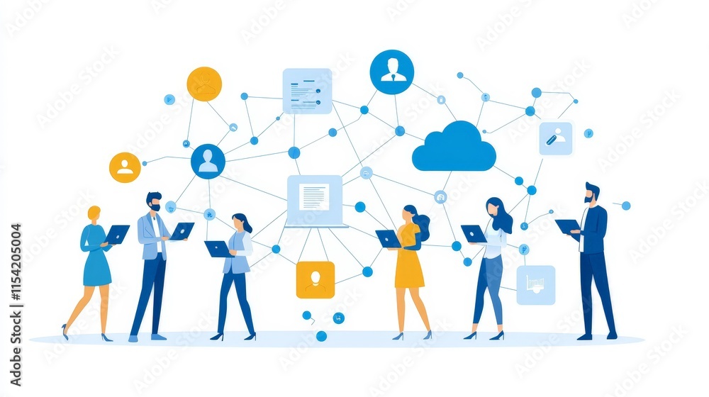 Cloud Network Connecting Business Professionals