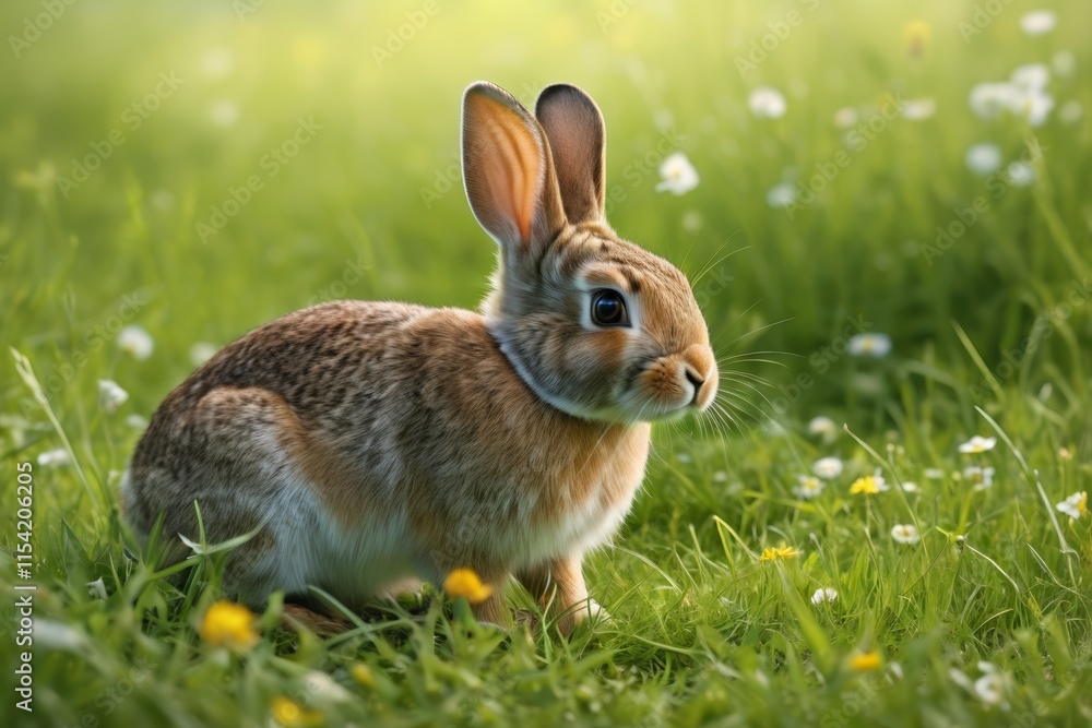 there is a rabbit that is sitting in the grass there is a rabbit that is sitting in the grass