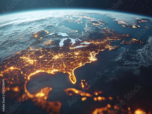 United States at Night from Space