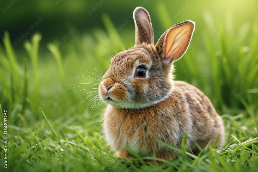 there is a small rabbit sitting in the grass looking at the camera there is a small rabbit sitting in the grass looking at the camera