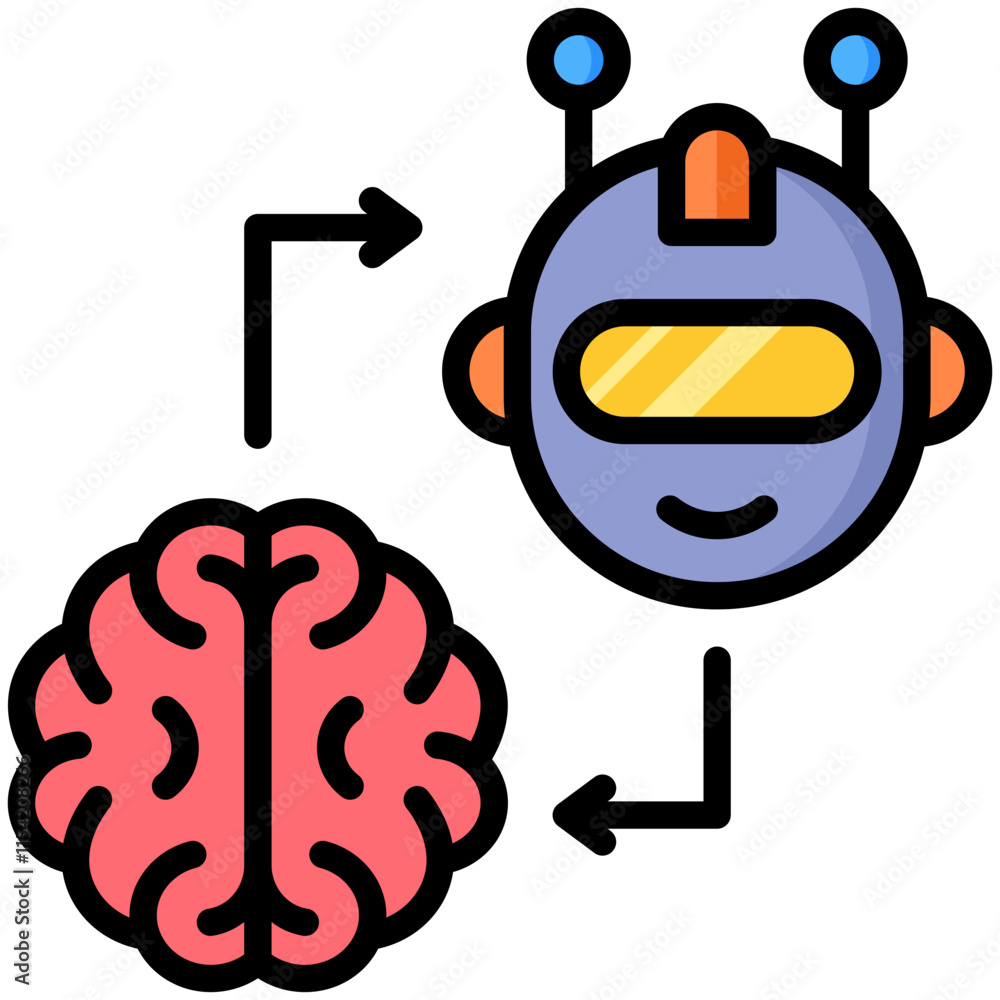 Obraz premium Robotic Brain Icon