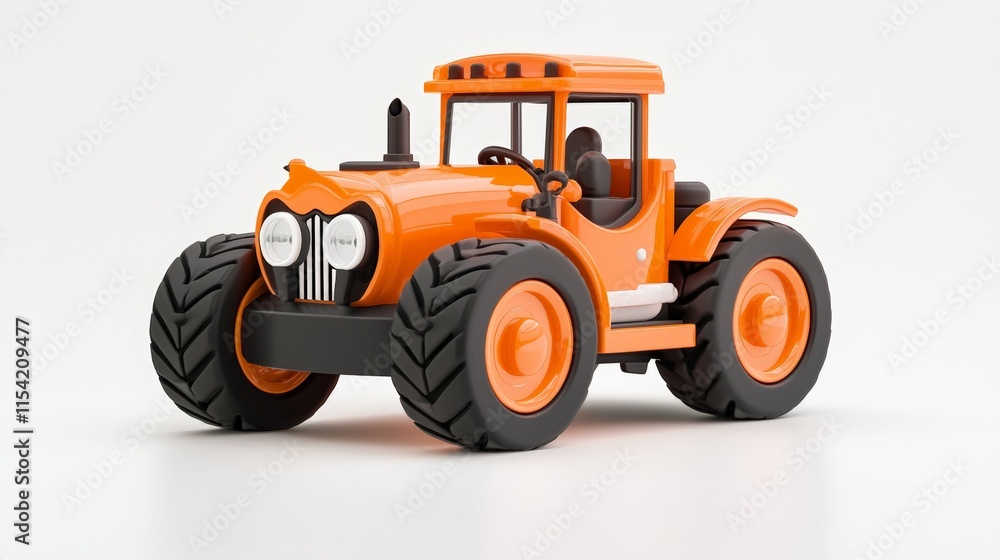 Vibrant toy tractor with a large tire perfect for kids playtime and imaginative adventures Vibrant toy tractor with a large tire perfect for kids playtime and imaginative adventures