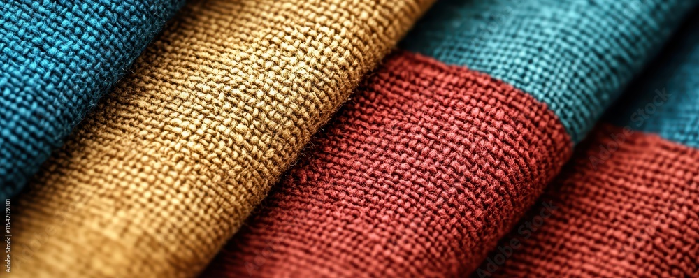 A close-up of woven textiles showcases rich colors and textures, featuring shades of blue, gold, and red, highlighting the beauty of fabric craftsmanship. A close-up of woven textiles showcases rich colors and textures, featuring shades of blue, gold, and red, highlighting the beauty of fabric craftsmanship.