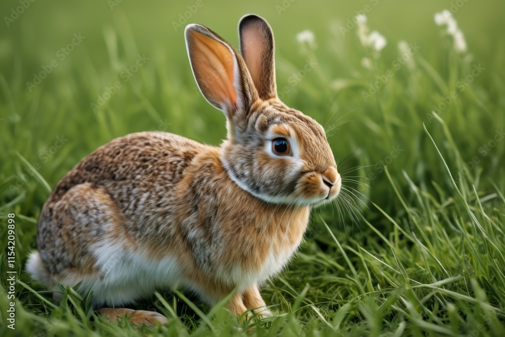 Fototapeta premium there is a rabbit that is sitting in the grass
