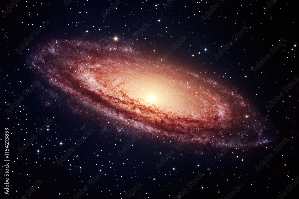 Fototapeta premium Spiral galaxy with central brightness