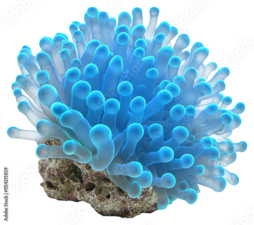 Fototapeta Naklejka Na Ścianę i Meble -  PNG Real Pavona coral ocean reef blue.