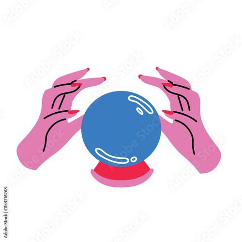 Magic crystal ball  in hands of fortune teller.