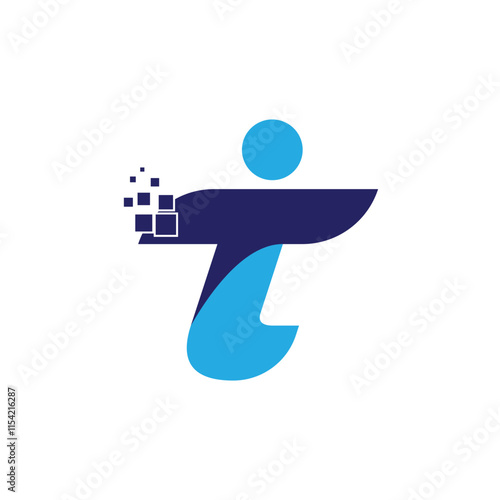 T letter logo design for tech brand, Letter T it company logo, Letter T tech logos, Trademark Brand icon, It company logo, communication icon, Abstract Initial Letter I and T