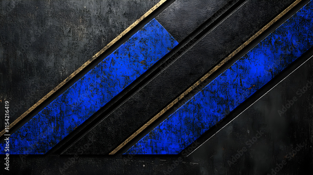 Abstract Blue Black Gold Stripes Background Illustration Abstract Blue Black Gold Stripes Background Illustration