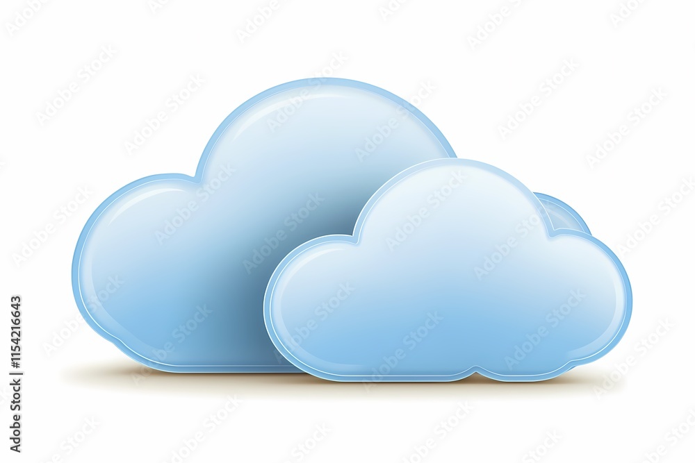Soft Blue Clouds on a White Background Ideal for Sky Illustrations Soft Blue Clouds on a White Background Ideal for Sky Illustrations