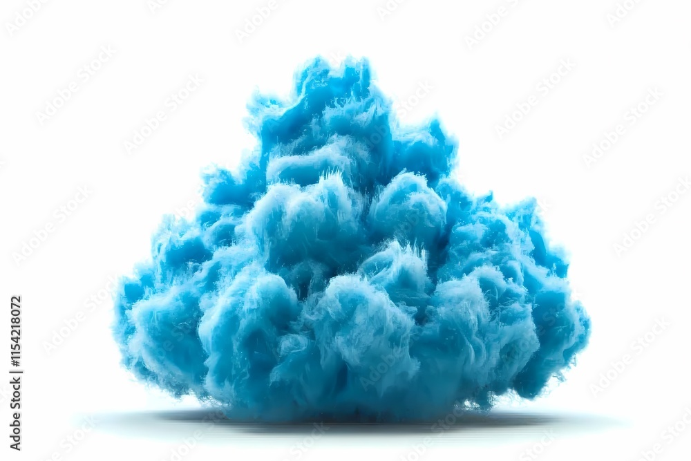 Blue Smoky Cloud on White Background for Creative Projects and Designs Blue Smoky Cloud on White Background for Creative Projects and Designs