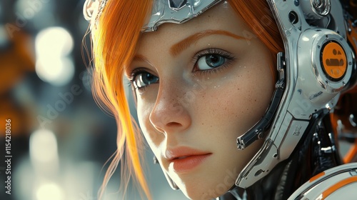 Artificial intelligence, ai, represented by a futuristic bionic woman with robotic and electronic element. Personified representation of AI by a robotic woman