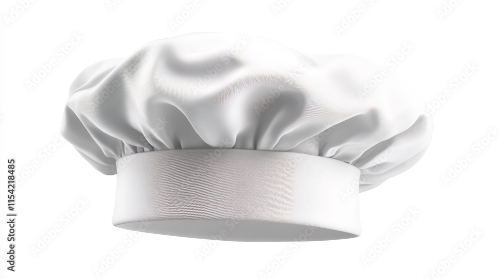 High-Resolution 3D Render of a Pristine White Chef's Hat High-Resolution 3D Render of a Pristine White Chef's Hat